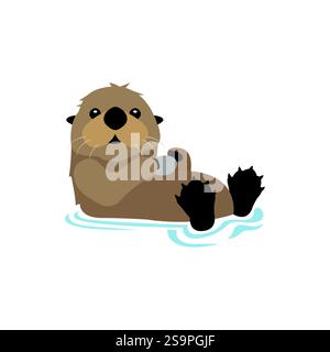 Otter Tier Emoji Symbol Symbol Symbol Vektor Illustration Stock Vektor