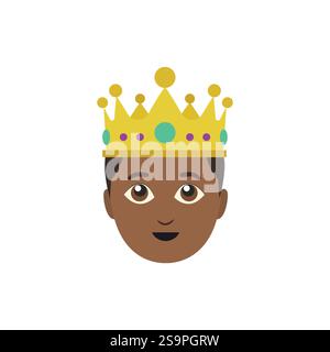 prinz König Krone Emoji Symbol Symbol Symbol Vektor Illustration Stock Vektor