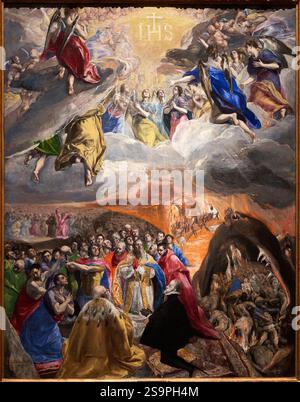 DOMENIKOS THEOTOKOPOULUS, EL GRECO (1541-1614), die Anbetung des Namens Jesu oder Allegorie der Heiligen Liga, um 1577-1579, Königliche Sammlungen Stockfoto