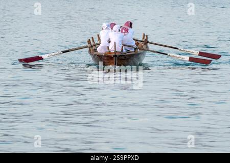 Traditionelles arabisches Fischerleben traditionelles Dhow-Festival Katara Doha Katar Stockfoto