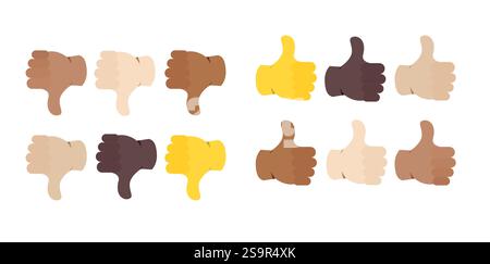 Daumen nach unten wie nicht wie Hand Hände Vektor Symbol Zeichen Illustration Emoji Stock Vektor