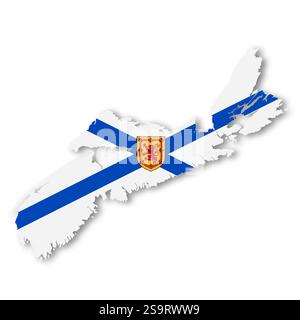 Flaggenkarte der Provinz Nova Scotia Kanada Stockfoto