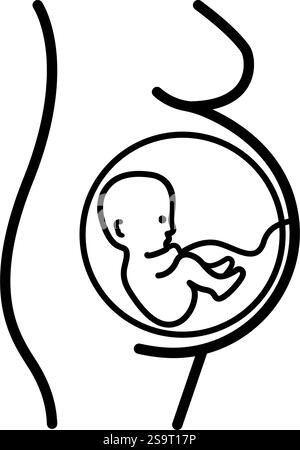 Symbol für Schwangerschaft, Mutterschaft und pränatale Entwicklung Stock Vektor