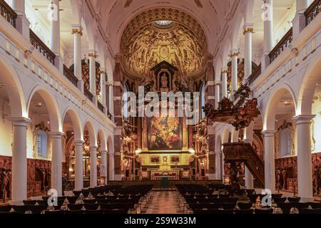 Das Innere der Kirche St. Karl Borromeo im Zentrum von Antwerpen. Stockfoto