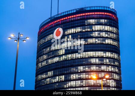 Das Vodafone-Hauptquartier in Düsseldorf-Heerdt, Vodafone Campus, Büroturm, Nordrhein-Westfalen, Deutschland, Stockfoto