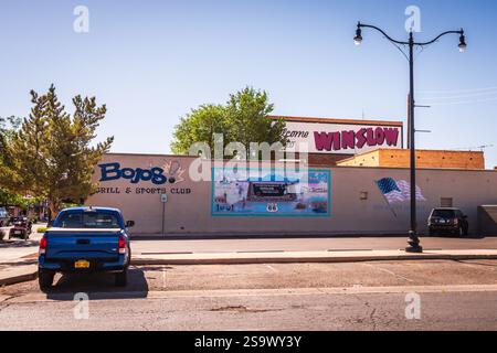 Winslow, AZ USA - 4. Juni 2018: Winslow, Snake Dance Country und Route 66. Stockfoto