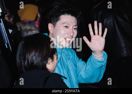 Mailand, Italien. Januar 2025. MA Long besucht die Prada Party während der Mailand Herrenmode Herbst/Winter 2025 - 2026 Fashion Week in Mailand, Italien, am 19. Januar 2025 (Foto: Alessandro Bremec/NurPhoto). Quelle: NurPhoto SRL/Alamy Live News Stockfoto