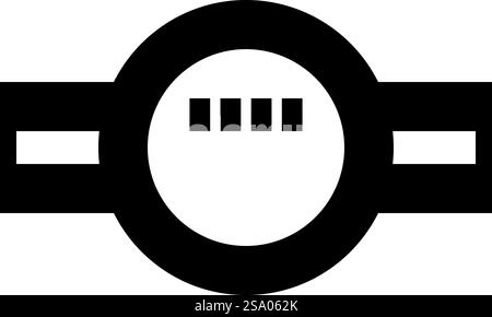 Wasserzähler Messung Sanitärausrüstung Symbol Schwarz Farbe Vektor Illustration Bild flach Stil einfach. Wasserzähler Messung Sanitärausrüstung Symbol schwarze Farbe Vektor Illustration Bild flach Stil Stock Vektor