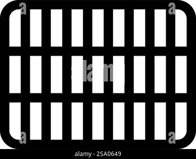 Gitter Gitter Gitter Gitter Gitter Gitter Gitter Grill Grillfläche Rechteck Form Rundheit Symbol Schwarz Farbe Vektor Illustration Bild flach Stil einfach. Gitter Gitter Gitter Gitter Gitter Gitter Gitter Grill Grillfläche Rechteck Form Rundheit Symbol Schwarz Farbe Vektor Illustration Bild flach Stil Stock Vektor