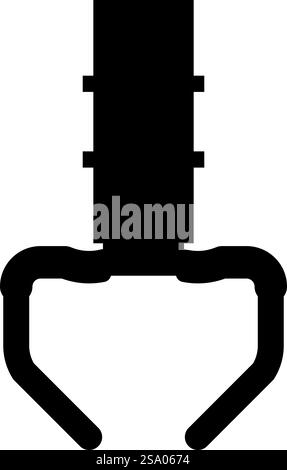 Preis Spielzeug Manipulator Eisen Haken Kran Klauenwähler Symbol schwarze Farbe Vektor Illustration Bild flache Art einfach. Preis Spielzeug Manipulator Eisen Haken Kran Klauenwähler Symbol schwarze Farbe Vektor Illustration Bild flache Art Stock Vektor