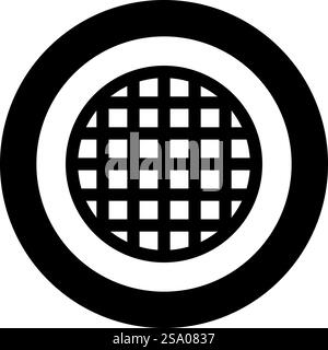 Gitter Gitter Gitter Gitter Gitter Gitter Gitter Grill Grillfläche runde Form Symbol im Kreis rund schwarz Farbe Vektor Illustration Bild Solid Umriss Stil einfach. Gitter Gitter Gitter Gitter Gitter Gitter Gitter Grill Grillfläche runde Form Symbol im Kreis rund schwarz Farbe Vektor Illustration Bild einfarbige Umrissart Stock Vektor