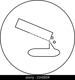 Beton gießt Symbol im Kreis rund schwarz Farbe Vektor Illustration Bild Umriss Kontur Linie dünn Stil einfach. Beton gießt Symbol im Kreis rund schwarz Farbe Vektor Illustration Bild Umriss Kontur Linie dünne Stil Stock Vektor