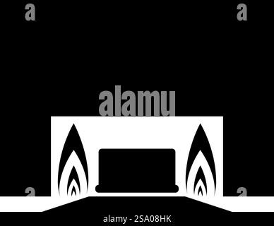 Krematorium Krematoriumeinäscherung Prozess der Krematoriumeinäscherung Ausrüstung Icon schwarze Farbe Vektor Illustration Bild flache Art einfach. Krematorium-Einäscherung Prozess der Einäscherung Krematorienausrüstung Symbol schwarze Farbe Vektor Illustration Bild flache Art Stock Vektor
