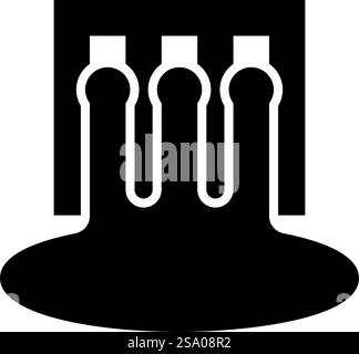 Wasserdamm Wasserkraftwerk Wasserkraft Technologie Kraftwerk Kraftwerk Icon schwarze Farbe Vektor Illustration Bild flache Art einfach. Wasserdamm Wasserkraftwerk Wasserkraft Technologie Kraftwerk Kraftwerk Icon schwarze Farbe Vektor Illustration Bild flache Art Stock Vektor
