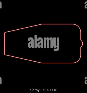 Neon Turbinenflugzeug Turbomaschine Jet Engine Flugzeugmotor Fan Flugzeug rote Farbe Vektor Illustration Bild flache Art Licht. Neon Turbinenflugzeug Turbomaschine Jet Engine Flugzeugmotor Fan Plane rote Farbe Vektor Illustration Bild flache Art Stock Vektor