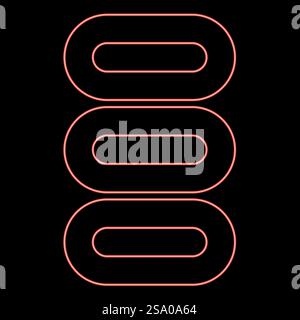 Neon Set Handtücher Stapel gefalteter Badservietten rote Farbe Vektor Illustration Bild flache Art Licht. Neon Set Handtücher Stapel gefalteter Badservietten rote Farbe Vektor Illustration Bild flache Art Stock Vektor