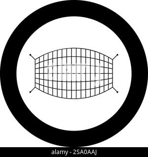 Netzseil Netz Symbol im Kreis rund schwarz Farbe Vektor Illustration Bild Solid Umriss Stil einfach. Netzseil Netz Symbol im Kreis rund schwarz Farbe Vektor Illustration Bild einfarbig Umrissstil Stock Vektor
