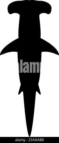 Hai Hammerkopf Symbol schwarze Farbe Vektor Illustration Bild flach Stil einfach. Hai Hammerkopf Symbol schwarze Farbe Vektor Illustration Bild flach Stil Stock Vektor