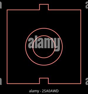 Neon Optic Connector Port Glasfaserkabel Laserstrahl rot Farbe Vektor Illustration Bild flach Stil Licht. Neon Optic Connector Port Glasfaserkabel Laserstrahl rot Farbe Vektor Illustration Bild flach Stil Stock Vektor