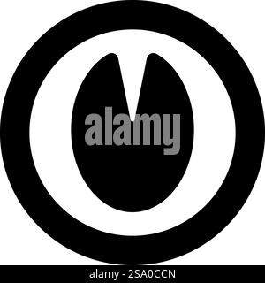 Hufdruck der Pferdestute Icon im Kreis rund schwarz Farbe Vektor Illustration Bild solide Umrissstil einfach. Hufdruck der Pferdestute Icon im Kreis rund schwarze Farbe Vektor Illustration Bild Solid Contour Stil Stock Vektor