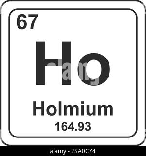 Holmium Icon Chemical Symbol Design Stock Vektor