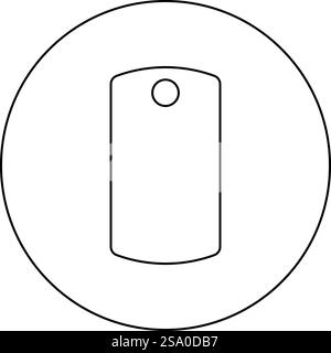 Hund Tag Militär Soldat Tiermarken für Kragen Symbol im Kreis Runde schwarze Farbe Vektor Illustration Bild Umriss Kontur Linie dünne Stil einfach. Hund Tag Militär Soldat Tiermarken für Kragen Icon im Kreis Runde schwarze Farbe Vektor Illustration Bild Umriss Kontur Linie dünne Stil Stock Vektor