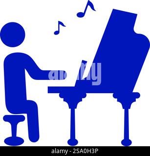 Piano-Logo-Symbol-Vektor-Illustration Vorlage Stock Vektor