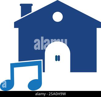 Vektorvorlage für das Logo von Notennotizen Stock Vektor