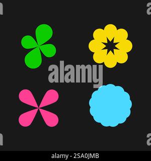 Minimalismus geometrische Formen, Y2K-Formdesign Stock Vektor