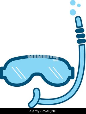 Flaches Design mit Logo-Symbol für das Sporttauchen Stock Vektor