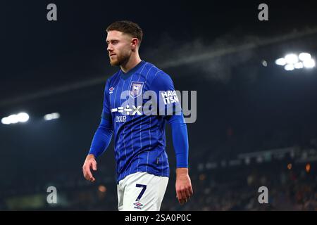Wes Burns of Ipswich Town - Ipswich Town V Brighton & Hove Albion, Premier League, Portman Road, Ipswich, Großbritannien - 16. Januar 2025 nur redaktionelle Verwendung - es gelten Einschränkungen bei DataCo Stockfoto
