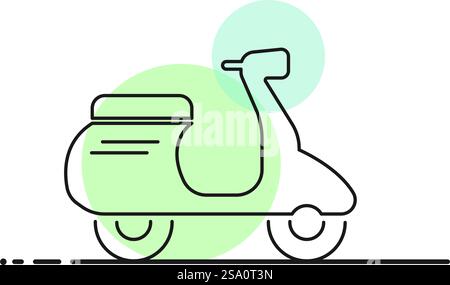 Roller auf weißem Hintergrund mit grünen und blauen Kreisen. Stock Vektor