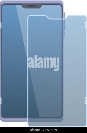 Telefon Schutzglas Symbol Cartoonvektor. Riss am Mobilgerät. Handyhülle. Telefon Schutzglas Symbol Cartoonvektor. Riss am Mobilgerät Stock Vektor