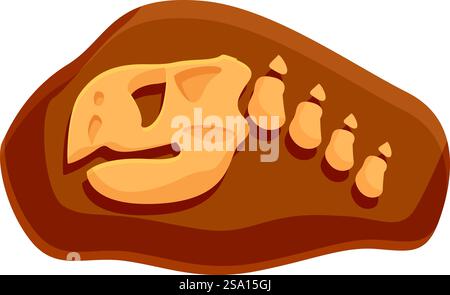 Kopf Dinosaurier Fossil Icon Cartoon Vektor. Geologische Böden. Schlammschicht. Kopf Dinosaurier Fossil Icon Cartoon Vektor. Geologische Böden Stock Vektor