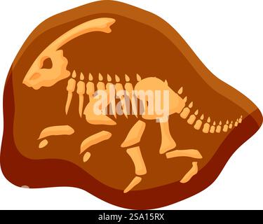 Sediment Dinosaurier Fossil Icon Cartoon Vektor. Schlammschicht. Natursteinreste. Sediment Dinosaurier Fossil Icon Cartoon Vektor. Schlammschicht Stock Vektor