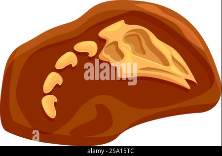 Boden Dinosaurier Sediment Symbol Cartoon Vektor. Bodenschlammschicht. Biologiemuseum. Boden Dinosaurier Sediment Symbol Cartoon Vektor. Bodenschlammschicht Stock Vektor