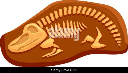 Layer Fossil Icon Cartoon Vektor. Dinosaurierskelett. Bone Evolution-Aufdruck. Layer Fossil Icon Cartoon Vektor. Dinosaurierskelett Stock Vektor