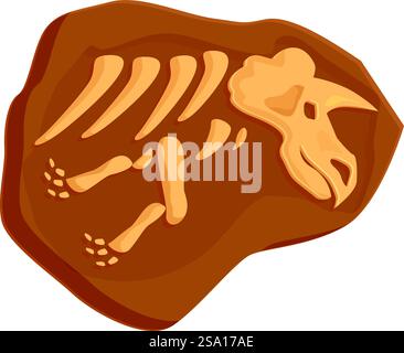 Terrain Dinosaurier Icon Cartoon Vektor. Gemahlenes Fossil Schichtschlammbiologie. Terrain Dinosaurier Icon Cartoon Vektor. Gemahlenes Fossil Stock Vektor