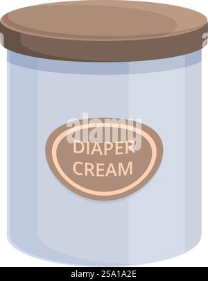 Windel Creme Box Symbol Cartoon Vektor. Salbenwindel. Babypflege Talkum. Windel Creme Box Symbol Cartoon Vektor. Salbenwindel Stock Vektor