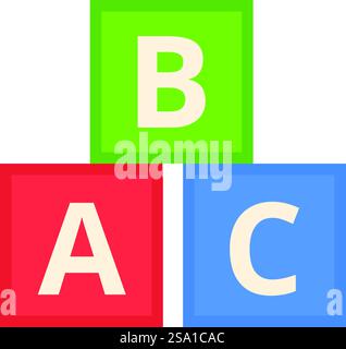ABC Cubes Icon Cartoon Vektor. Blöcke spielen. Lernspiel. ABC Cubes Icon Cartoon Vektor. Blöcke spielen Stock Vektor