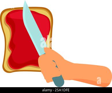 Jelly Bread Sandwich Icon Cartoon Vektor. Hausgemachtes Frühstück. Abendessen im Ofen. Jelly Bread Sandwich Icon Cartoon Vektor. Hausgemachtes Frühstück Stock Vektor