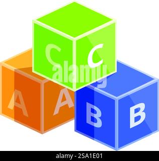 Spielzeug Holzblöcke Icon Cartoon Vektor. Lernen Sie die Form kennen. Schloss Baby Spaß. Spielzeug Holzblöcke Icon Cartoon Vektor. Lernen Sie die Form kennen Stock Vektor