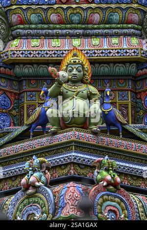 Detail der Fassade des Sri Maha Mariamman Tempels, Hindu Tempel, Silom Road, Bangkok, Thailand, Asien Stockfoto