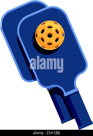 Blauer Paddelsport-Icon-Cartoon-Vektor. Pickleball-Schläger. League-Bekleidung. Blauer Paddelsport-Icon-Cartoon-Vektor. Pickleball-Schläger Stock Vektor