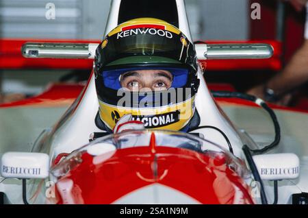 Rennfahrer Ayrton Senna, im Cockpit, Formel 1, Team McLaren Ford, McLaren MP4-8, Ford Cosworth 3,5 V8 Motor, Grand Prix von Deutschland beim Hocken Stockfoto