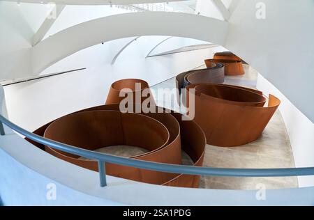 Richard Serra, The Matter of the Time, 1994-2005, Guggenheim Museum, Bilbo-Bilbao, Biskaya, Baskenland, Spanien. Stockfoto