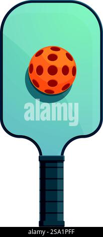 Team Tennis Paddle Symbol Cartoon Vektor. Racket Pickleball. Community-Abzeichen. Team Tennis Paddle Symbol Cartoon Vektor. Racket Pickleball Stock Vektor