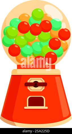 Bubblegum Dispenser Symbol Cartoon Vektor. Retro-Maschine. Kindernahrung. Bubblegum Dispenser Symbol Cartoon Vektor. Retro-Maschine Stock Vektor
