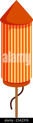 Petard Rakete Icon Cartoon Vektor. Sicherheitsfeuerwerk. Party-Feuer-Funkeln. Petard Rakete Icon Cartoon Vektor. Sicherheitsfeuerwerk Stock Vektor