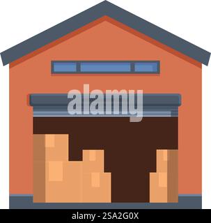 Großhandelsgeschäft Lagerhaus Icon Cartoon Vektor. Verkäuferverkauf. Mietbox. Großhandelsgeschäft Lagerhaus Icon Cartoon Vektor. Verkäuferverkauf Stock Vektor